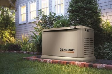 A Generac generator installed outside a Massachusetts home