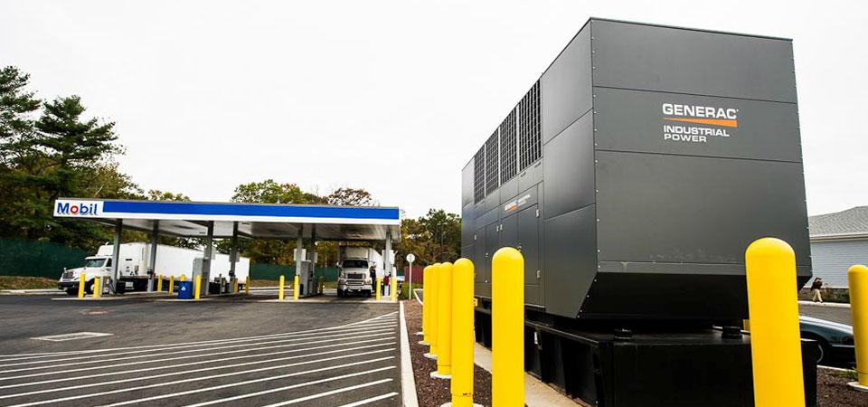 Small Business, a gas station, Powered by Generac Generator