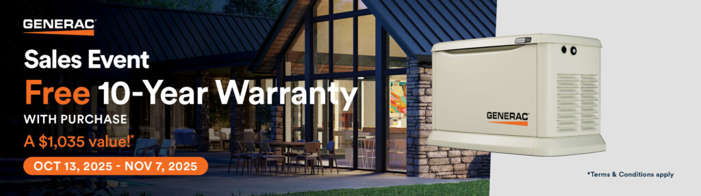 Generac Generator 10-year Warranty promo